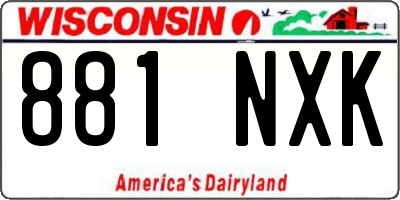 WI license plate 881NXK