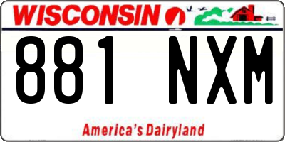 WI license plate 881NXM
