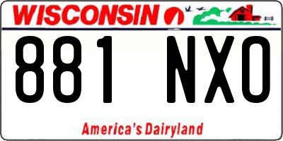 WI license plate 881NXO