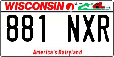 WI license plate 881NXR