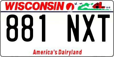 WI license plate 881NXT