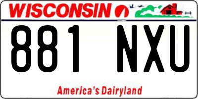 WI license plate 881NXU