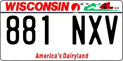 WI license plate 881NXV