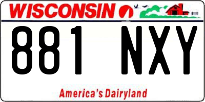 WI license plate 881NXY