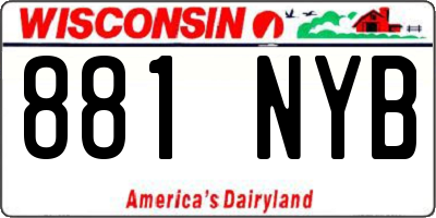 WI license plate 881NYB
