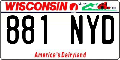 WI license plate 881NYD