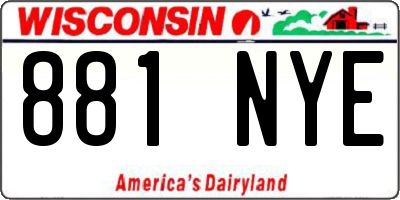 WI license plate 881NYE