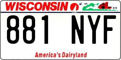 WI license plate 881NYF