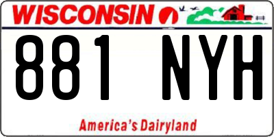 WI license plate 881NYH