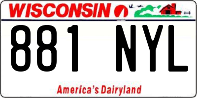 WI license plate 881NYL