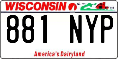 WI license plate 881NYP