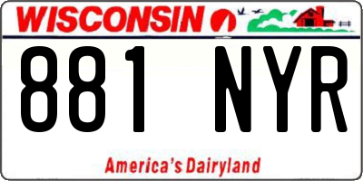 WI license plate 881NYR