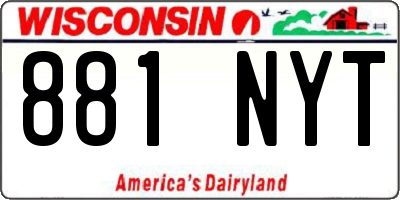 WI license plate 881NYT