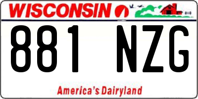 WI license plate 881NZG