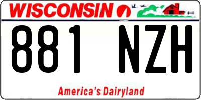 WI license plate 881NZH
