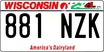 WI license plate 881NZK