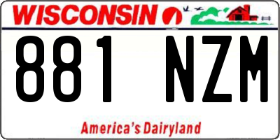 WI license plate 881NZM