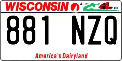 WI license plate 881NZQ