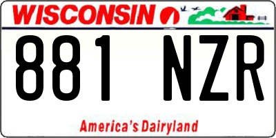 WI license plate 881NZR