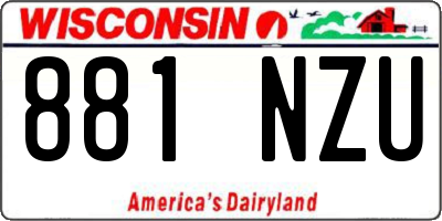 WI license plate 881NZU