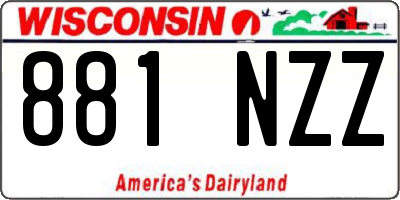 WI license plate 881NZZ