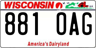 WI license plate 881OAG