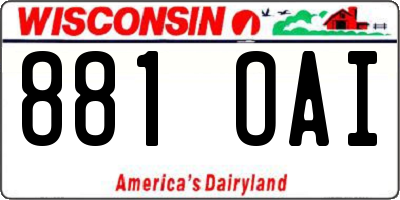 WI license plate 881OAI