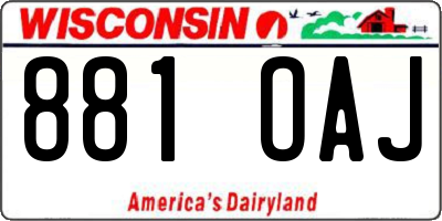 WI license plate 881OAJ