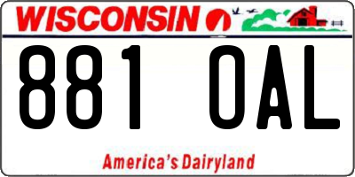 WI license plate 881OAL