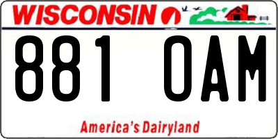 WI license plate 881OAM