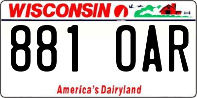 WI license plate 881OAR
