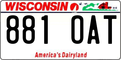 WI license plate 881OAT