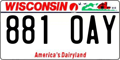 WI license plate 881OAY