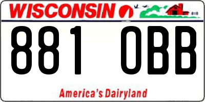 WI license plate 881OBB