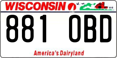 WI license plate 881OBD