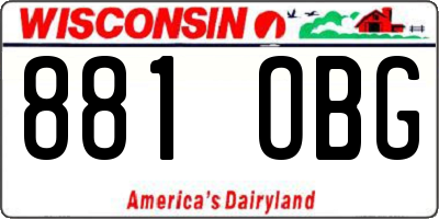 WI license plate 881OBG