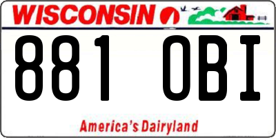 WI license plate 881OBI