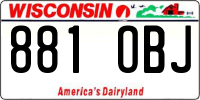 WI license plate 881OBJ