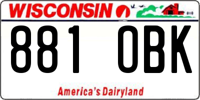 WI license plate 881OBK