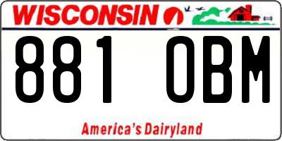 WI license plate 881OBM