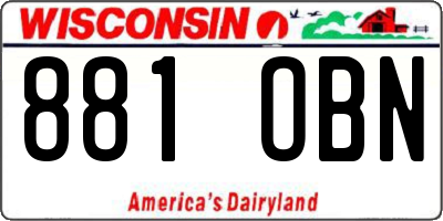 WI license plate 881OBN