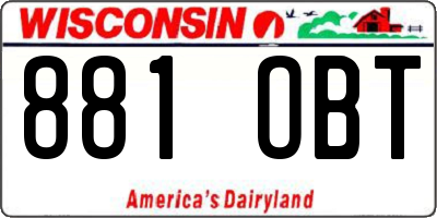 WI license plate 881OBT