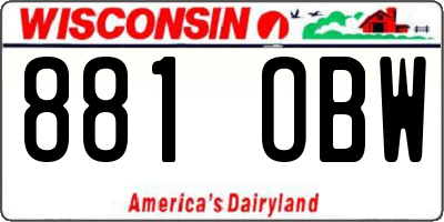 WI license plate 881OBW
