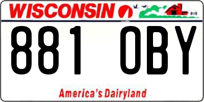 WI license plate 881OBY