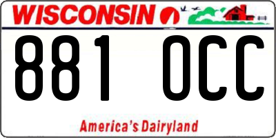 WI license plate 881OCC