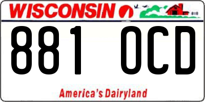 WI license plate 881OCD