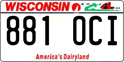 WI license plate 881OCI