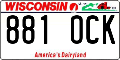 WI license plate 881OCK