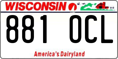 WI license plate 881OCL