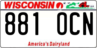 WI license plate 881OCN